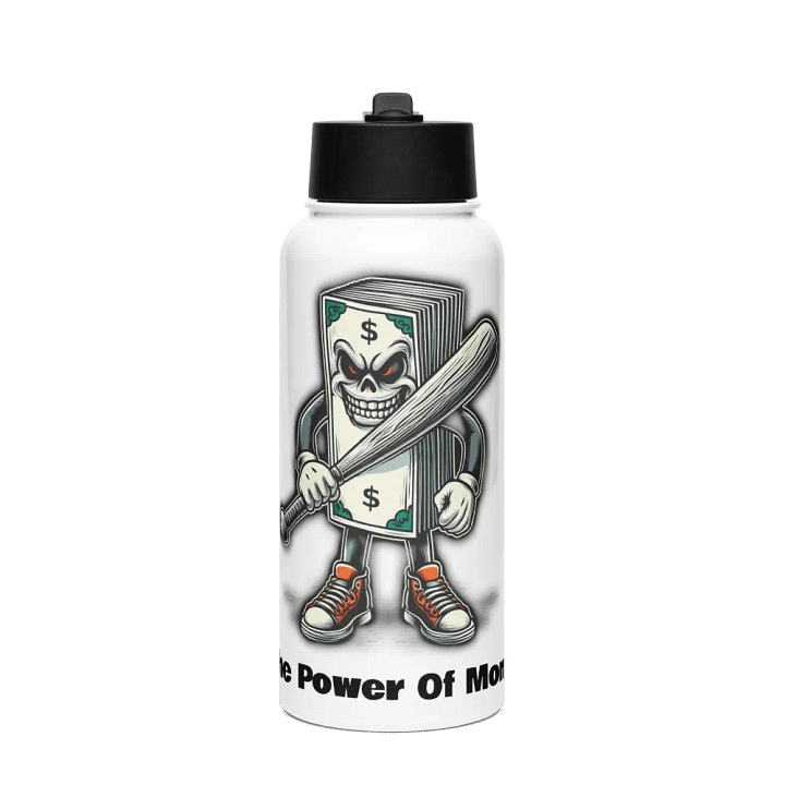 The Power Of Money Water Bottle w/ Built In Straw product image (1)