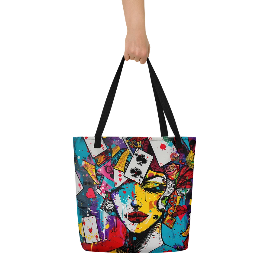 Tote Bag: Life is a Game of Chance Pop Art and Playing Cards Abstraction Design product image (6)