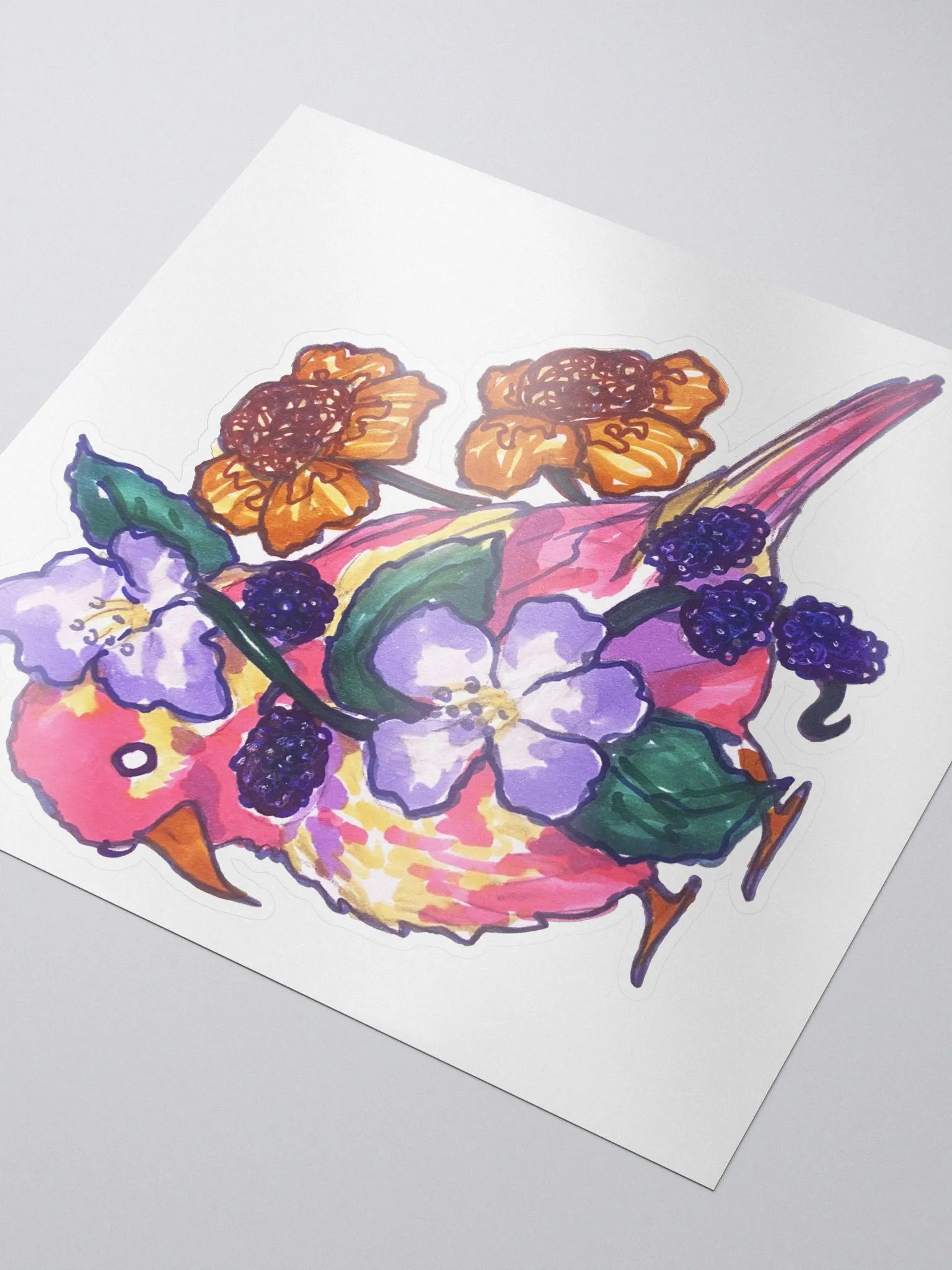 Pink Lemonade Birb Kiss-Cut Sticker product image (4)