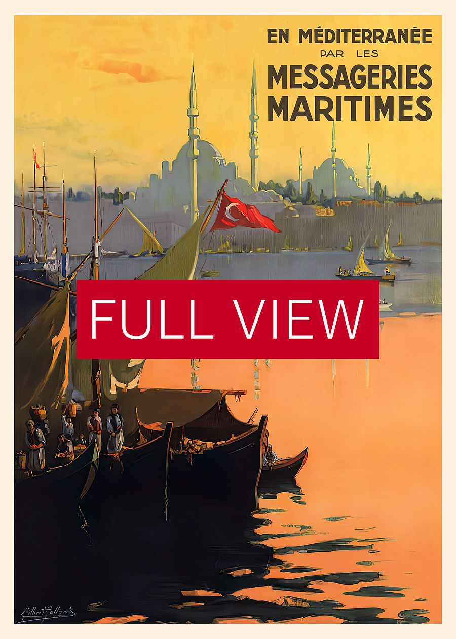 Istanbul, Turkey, 1910s — retro vintage travel poster product image (3)