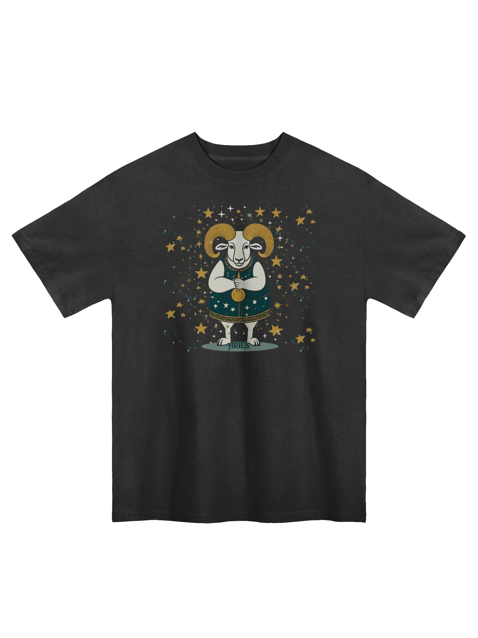 Aries 2025, Adorable Ram, Black Tee product image (1)