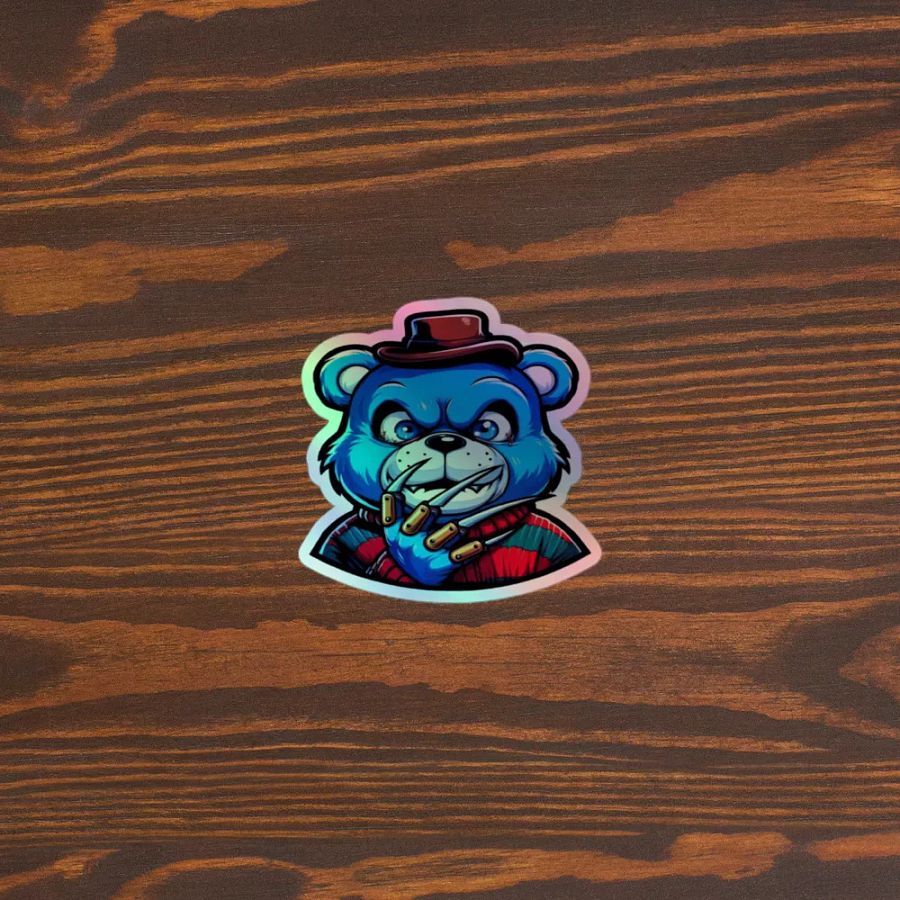 Sly Blue Bear Holographic Sticker Sheet product image (5)