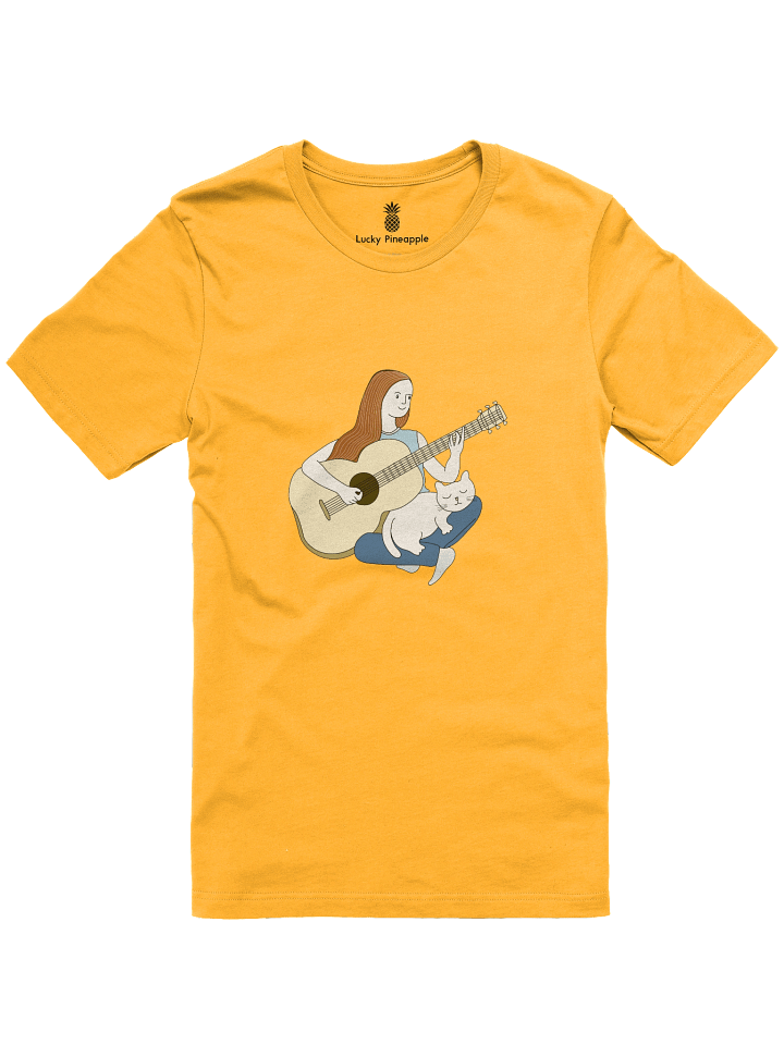 Woman Playing Acoustic Guitar and Her Cat Unisex T-Shirt product image (8)