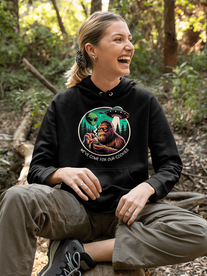 We've Come For Our Cookies - Bigfoot & Alien - Premium Unisex Hoodie product image (1)