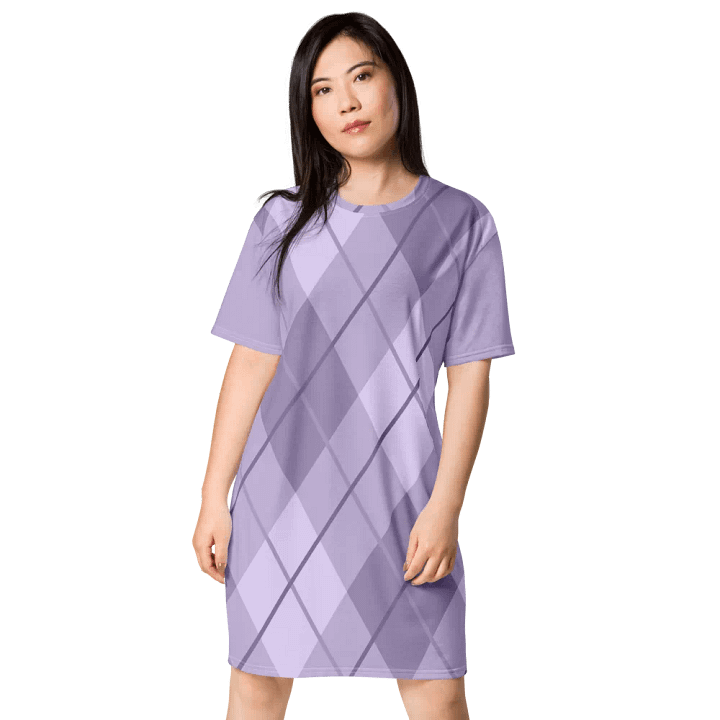 Lilac Argyle T-Shirt Dress product image (1)