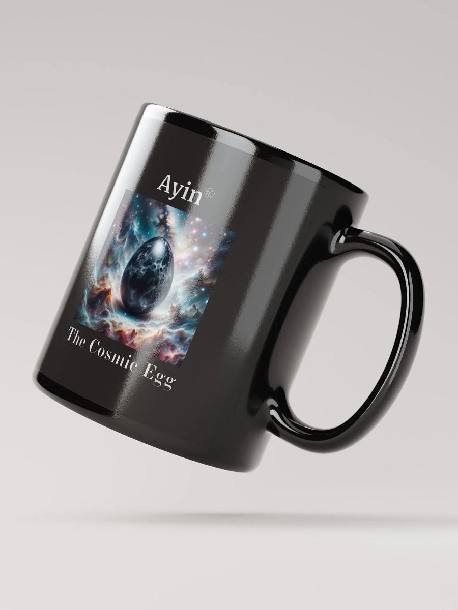 Ayin: the Cosmic Egg | Black Glossy Mug product image (4)