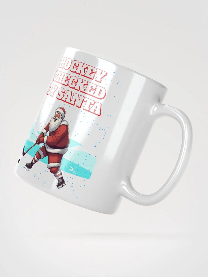Hockey Checked By Santa Christmas White Mug product image (4)