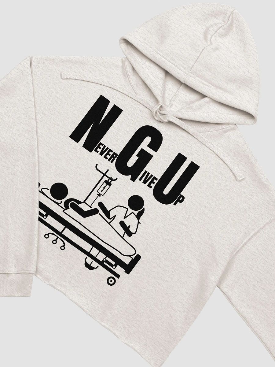 Never give up Bella+Canvas Fleece Crop Hoodie product image (9)