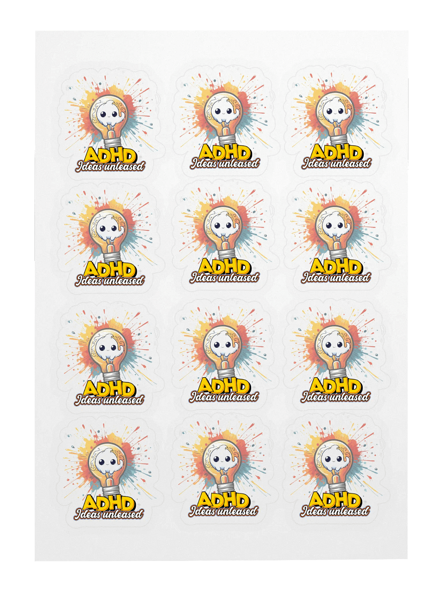 ADHD Ideas Unleashed Kiss Cut Sticker Sheet product image (3)