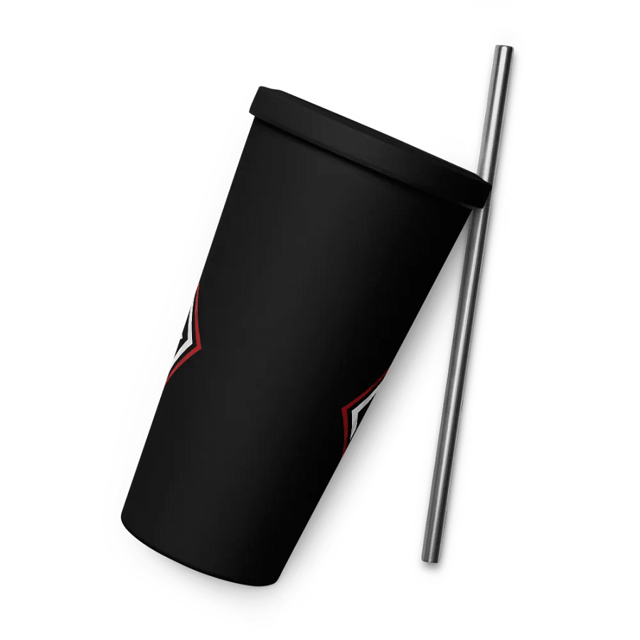 Gobelet isotherme noir avec une paille product image (5)
