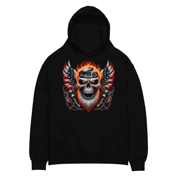 Rebellious Skull Motorcycle Wings Hoodie #33 product image (2)