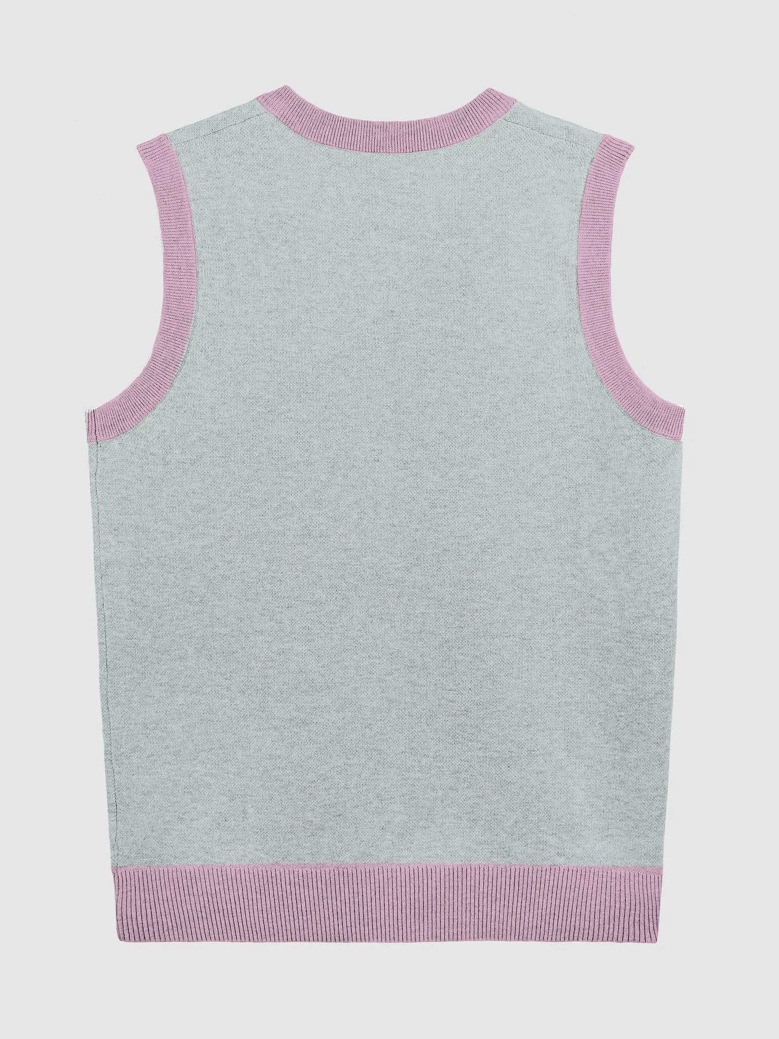 Cozy Moo Deng Love Knitted V-Neck Vest product image (6)