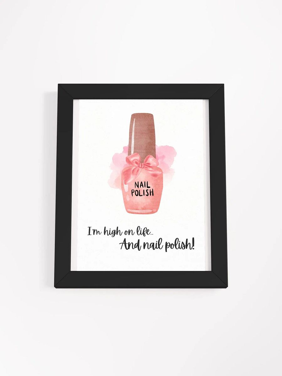 Nail Polish | Nail art | Teen girl room decor | teen room decor | Powder room | Bedroom decor | Dorm decor | Bathroom wall decor | Salon - Framed High-Quality Matte Poster (in) product image (1)