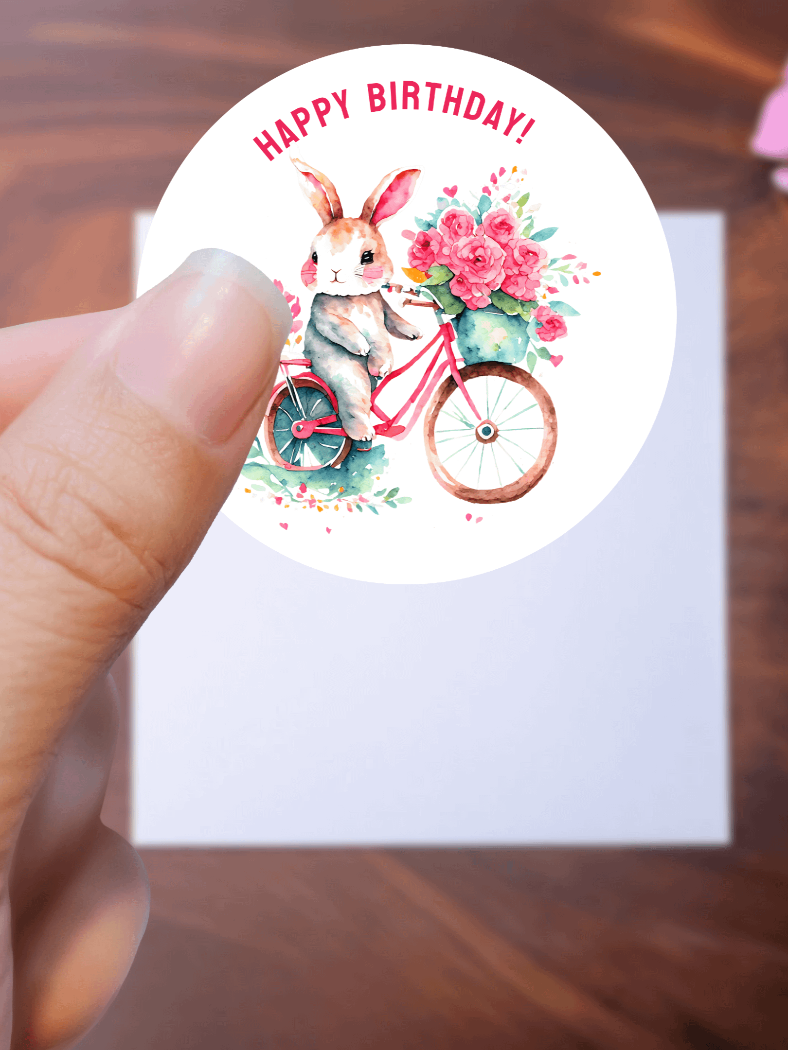 Birthday Greetings Bunny Riding a Floral Bike product image (1)