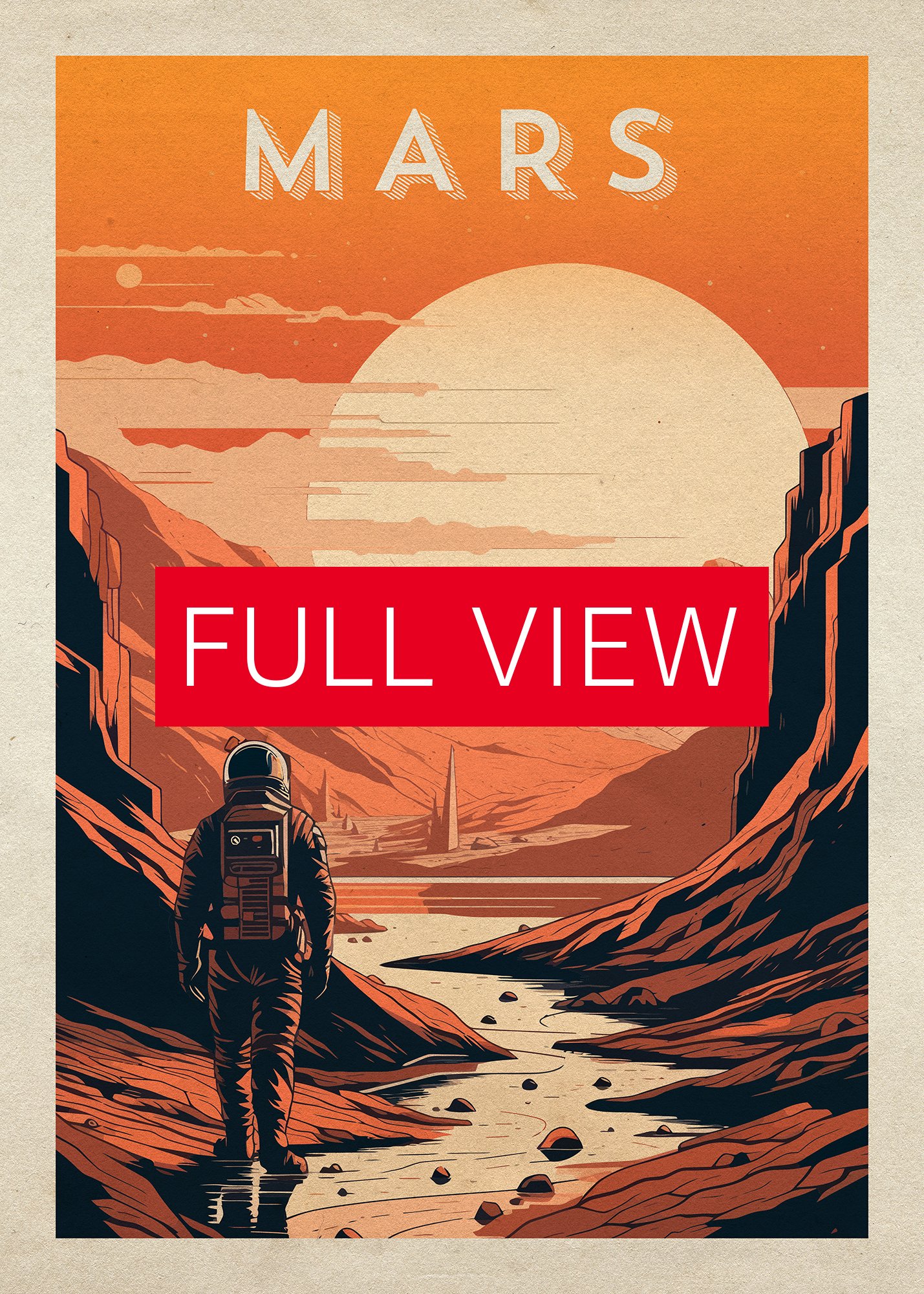 Mars, colony, astronaut — Vintage space poster product image (3)