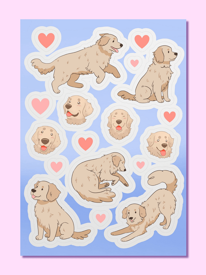 Light Golden Retriever Sticker Sheet product image (1)