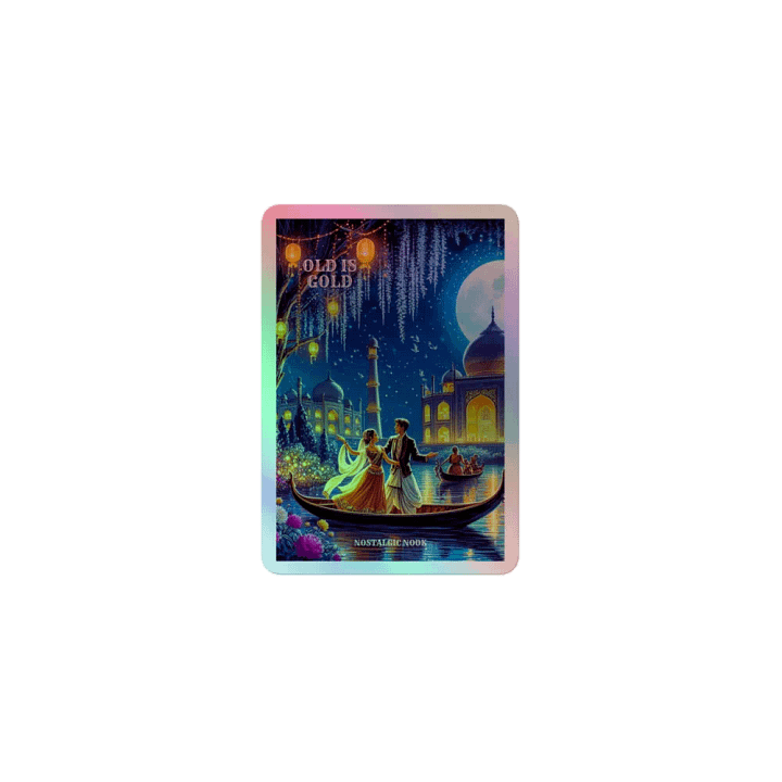 Holographic sticker. Moonlit Hindi music vintage oldies purana din product image (1)