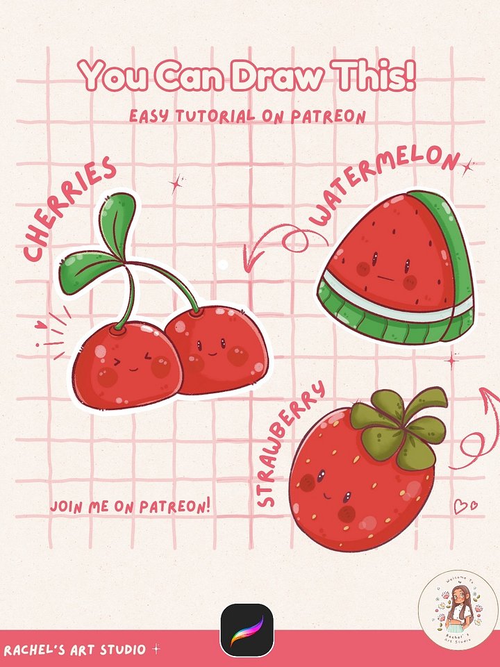 Cute Red Fruits Color Palette 🍒✨ | Easy Tutorial for Beginners product image (1)