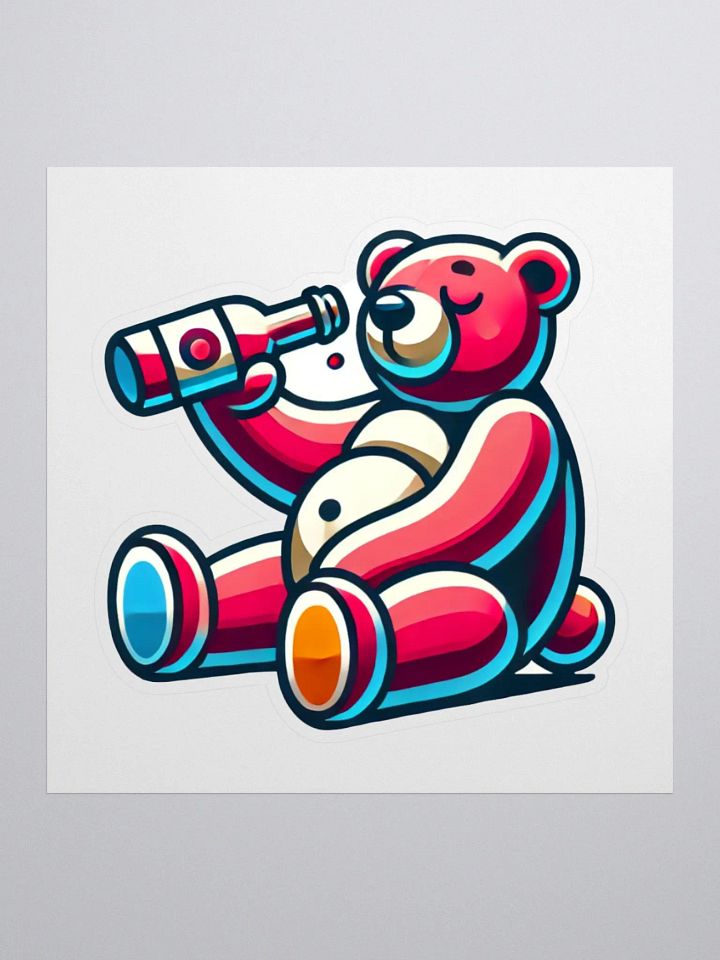 Drunk Teddy Bear Sticker product image (1)