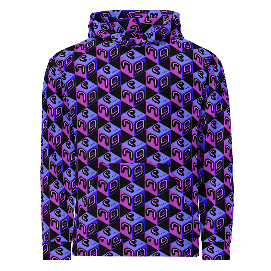 Next Generation Records Recyled Hoodie All Over Print NGR Cube Logo product image (2)