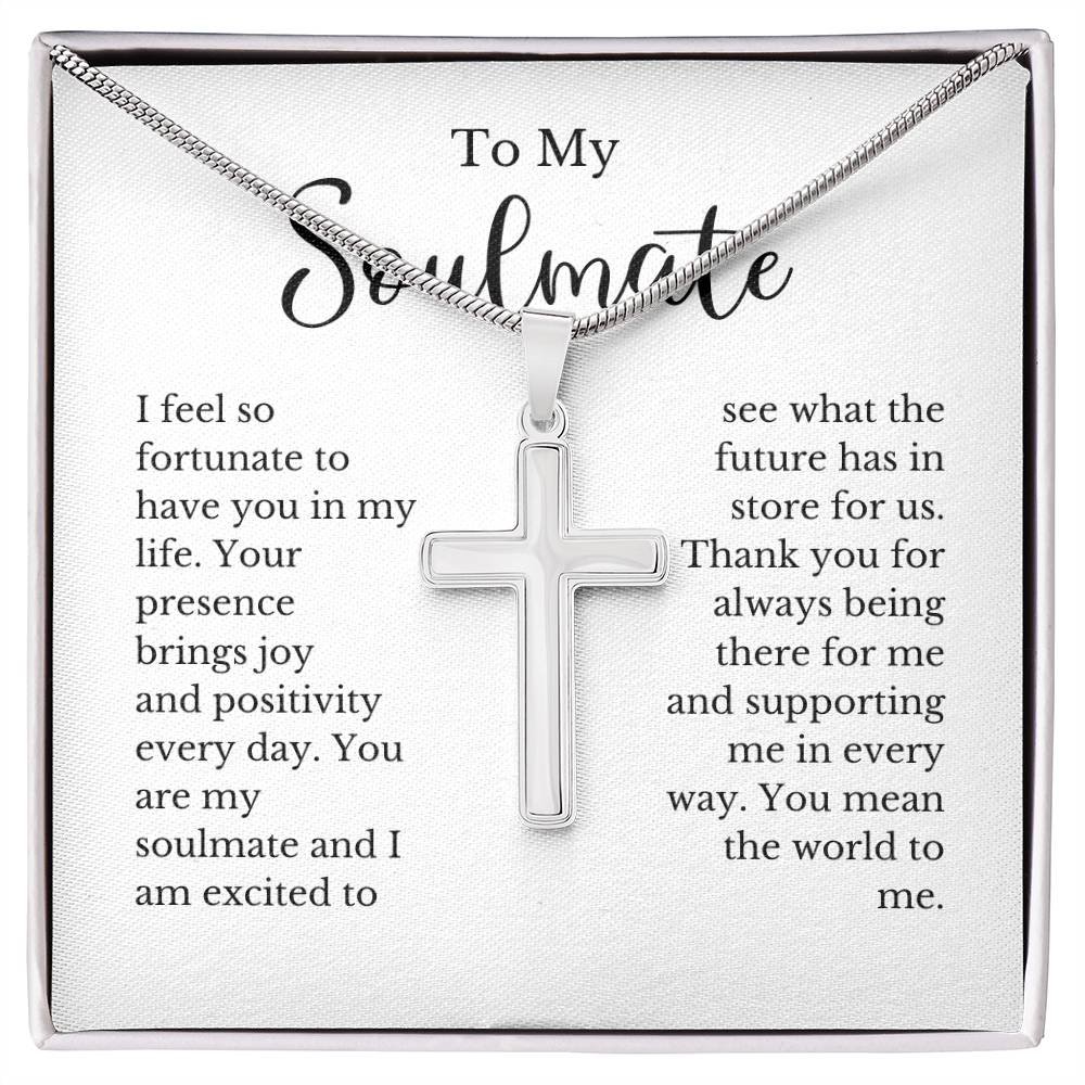 Soulmate Cross Necklace - You Mean The World To Me product image (1)