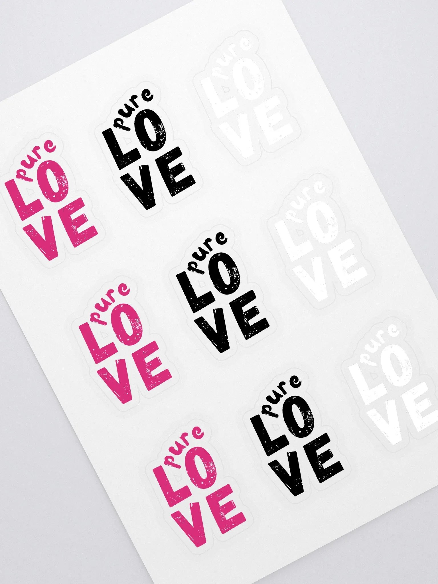 Pure Love multicolor with transparent Background Sticker Sheet product image (2)
