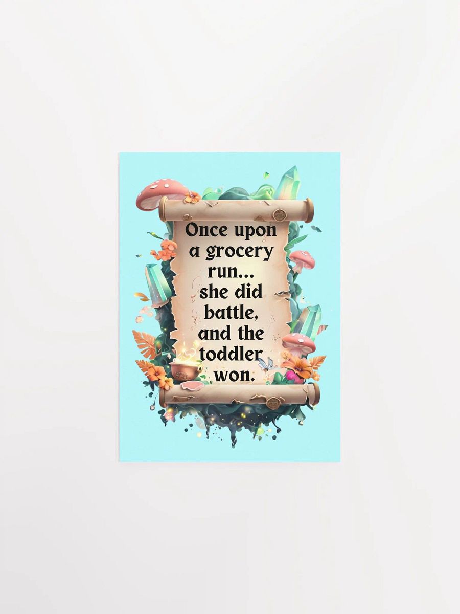Funny Mom Wall Art – ‘Once Upon A Grocery Run’ Parenting Humor Print product image (2)