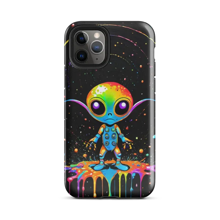 Tough Phone Case for iPhone® - Colorful Paint Splash Alien Dude product image (2)