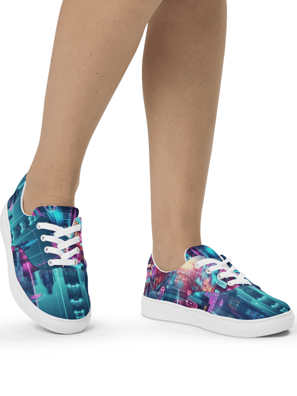 Neon City Lace-Up Canvas Shoes | AI Design product image (1)