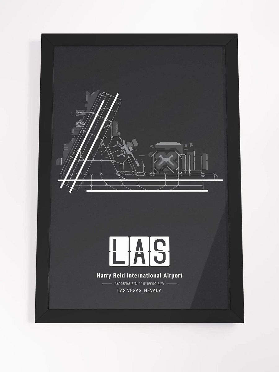 Framed Airport LAS Premium Map On Matt Paper product image (4)