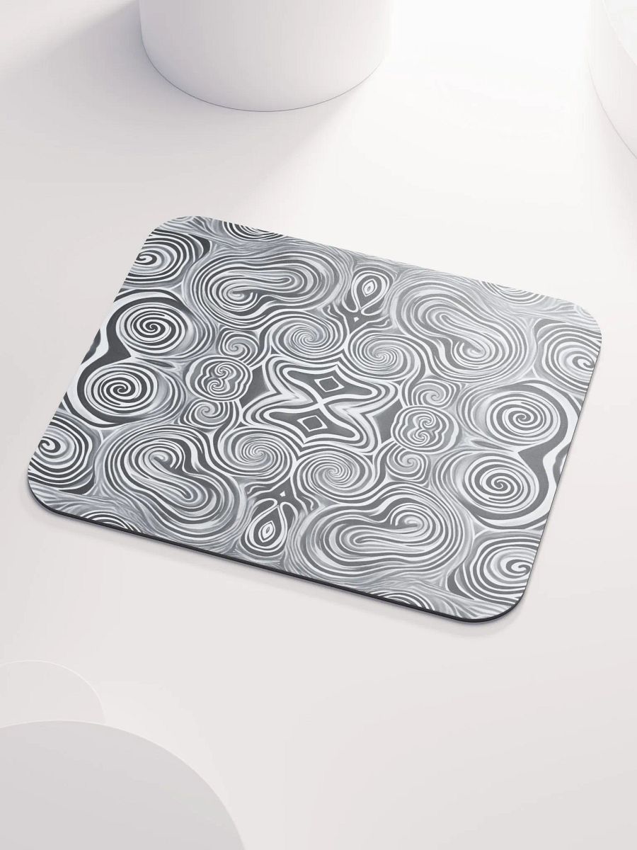 Funky Black and White Noir Liquid Tie-Dye Classic Mouse Pad product image (4)