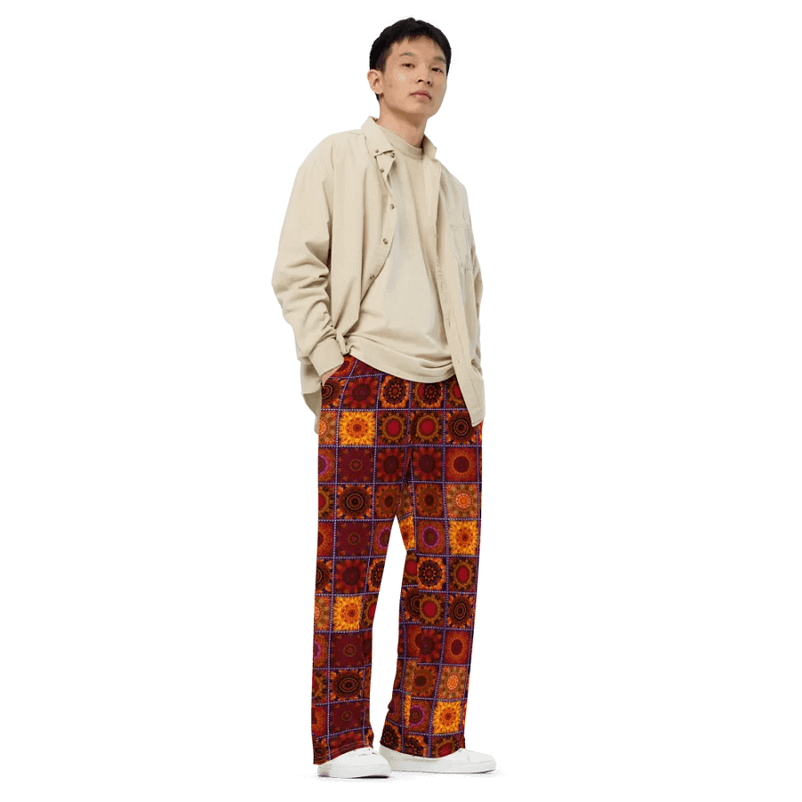 Orange Crazy Quilt Wideleg Pants product image (8)