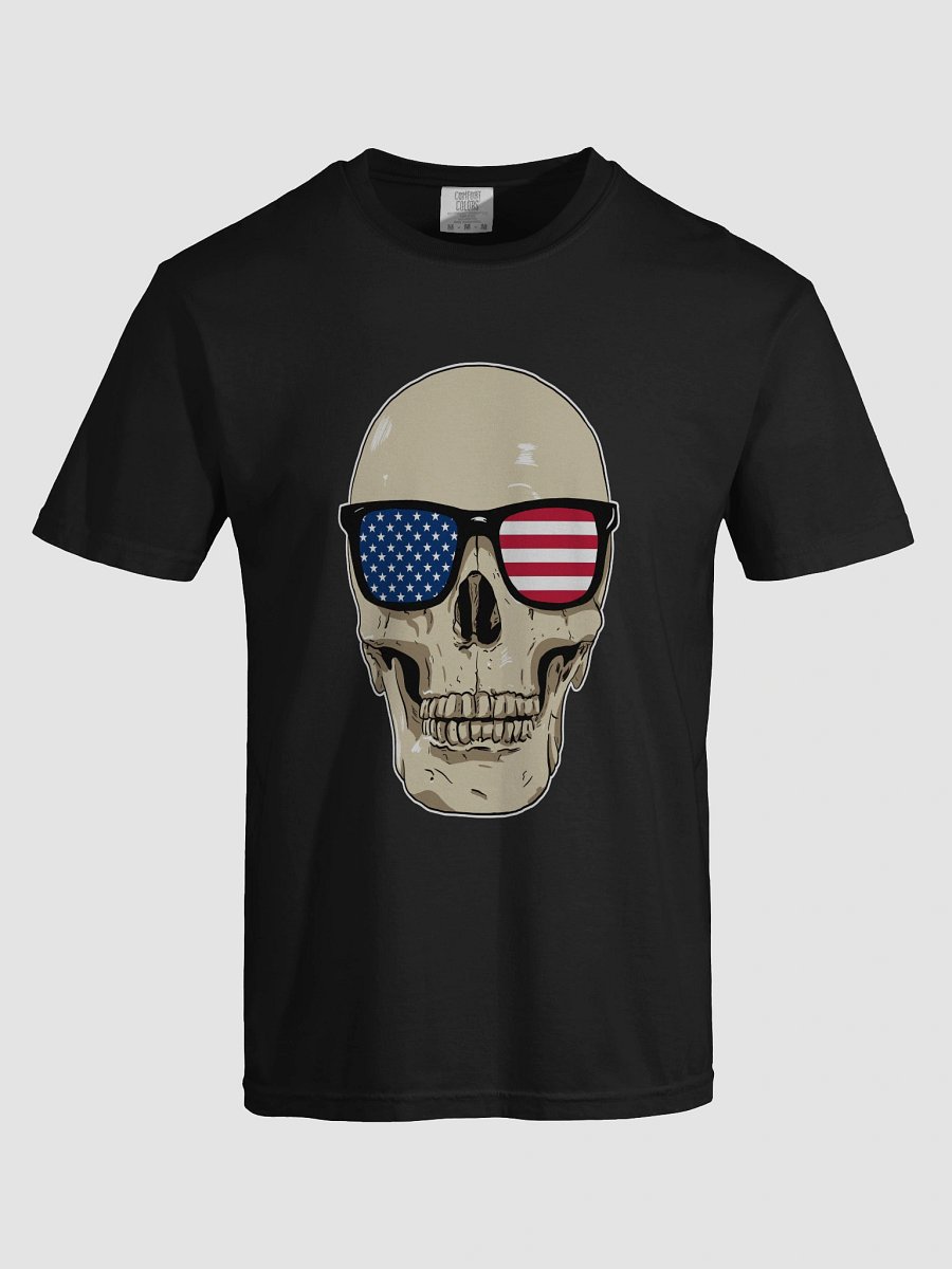 Skull wearing American Flag Glasses product image (7)