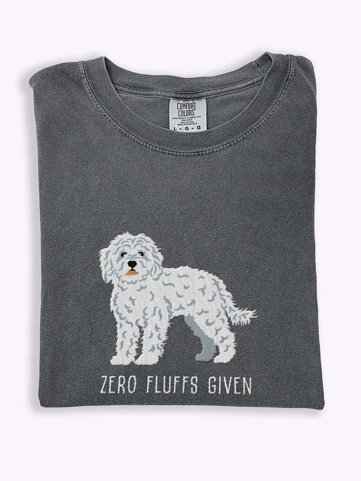 Zero Fluffs Given T-Shirt(Embroidered) of a Cockapoo(White) product image (1)
