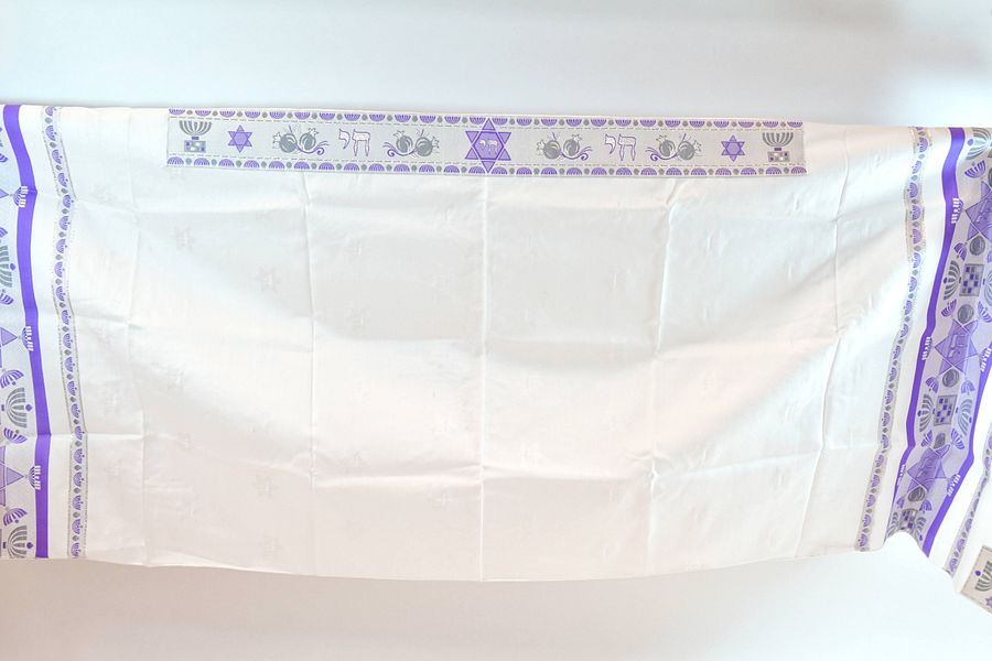 PURPLE MENORAH -Small Tallit (Prayer Shawl) KIT product image (4)