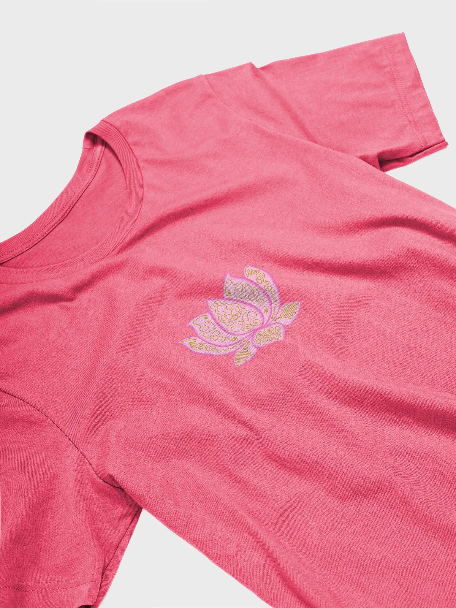 Lotus Blossom Gold Line Art T-Shirt product image (3)