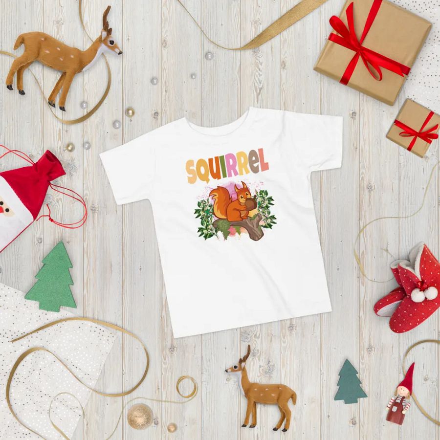 Squirrel Colorful Funny Cute Bella +Canvas Toddler T-Shirt – Funny Shirt, Best Gift for Kids product image (4)