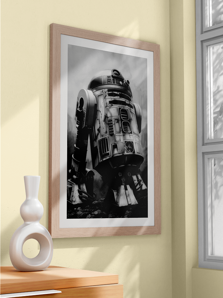 Vibrant Black and White Matte R2D2 Poster product image (1)