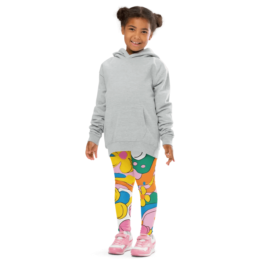 Retro Floral All-Over Print Girl's Leggings product image (11)
