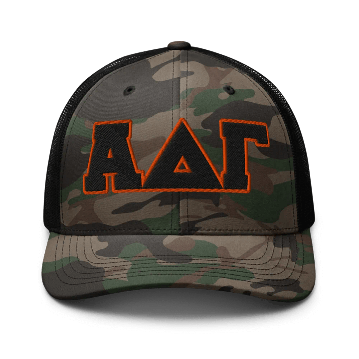 Alpha Delta Gamma Camo Trucker Hat product image (1)