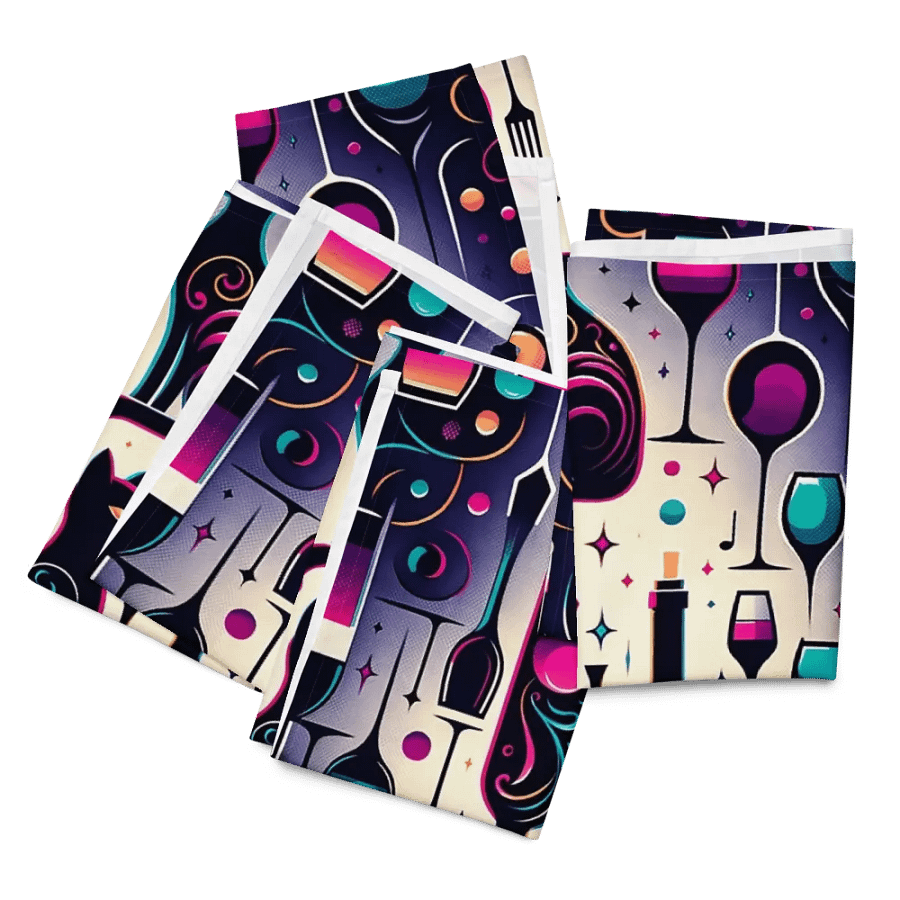 Cloth Napkin Set (4): Cats and Wine product image (4)