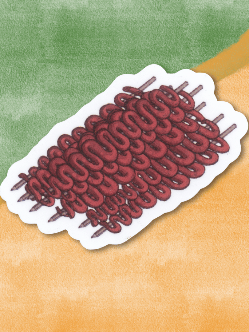 Isaw / Chicken Intestine Skewers Waterproof Vinyl Sticker product image (1)