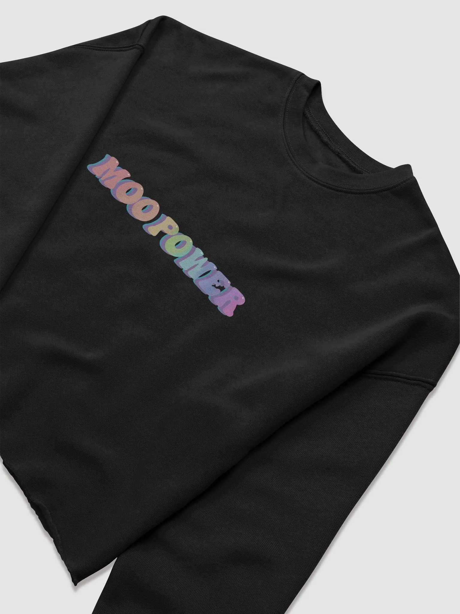 Women's Fleece Cropped Rainbow Moo Power Sweatshirt product image (7)