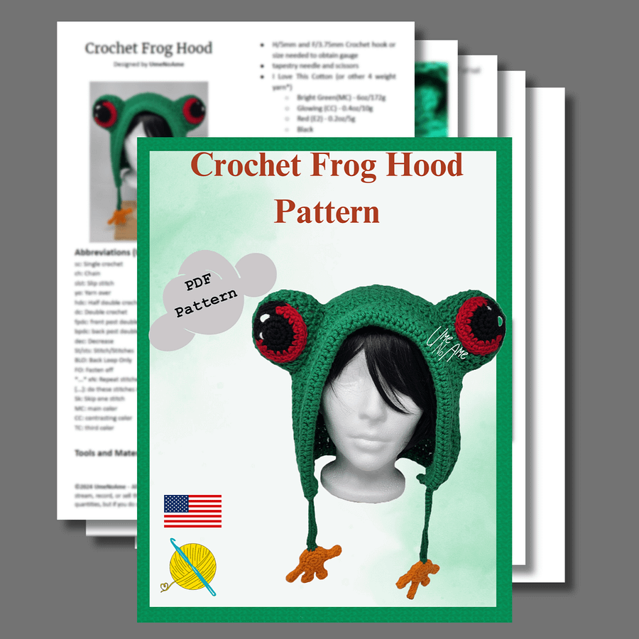 Pattern: Crochet Frog Hood product image (2)