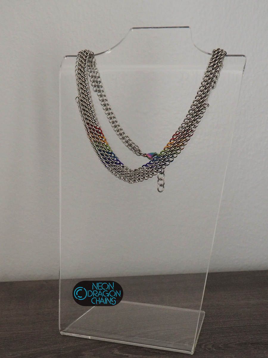 Electric Dragonscale Necklace / Rainbow Chrome OOAK product image (4)