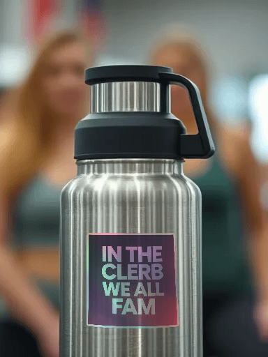 'IN THE CLERB WE ALL FAM Holographic Sticker Sheet product image (1)