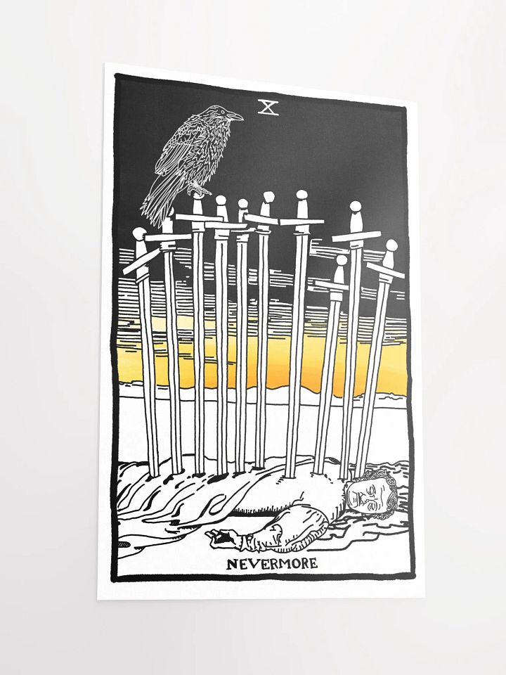 Edgar Allan Poe Ten of Swords Tarot Card Print product image (2)