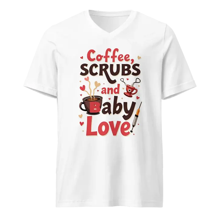 Coffee, Scrubs and baby Love V-Neck Tee product image (5)