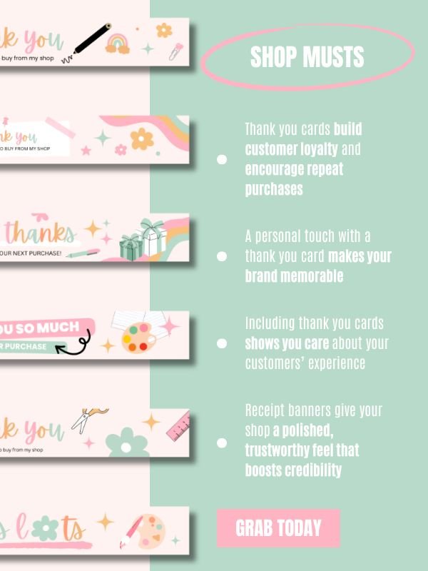 Whimsical MRR/PLR Thank You Cards product image (10)