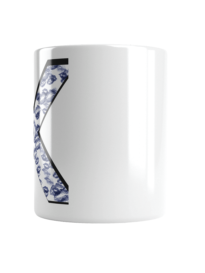 White X Dark Blue Lipstick Kisses | Glossy White Mug product image (2)